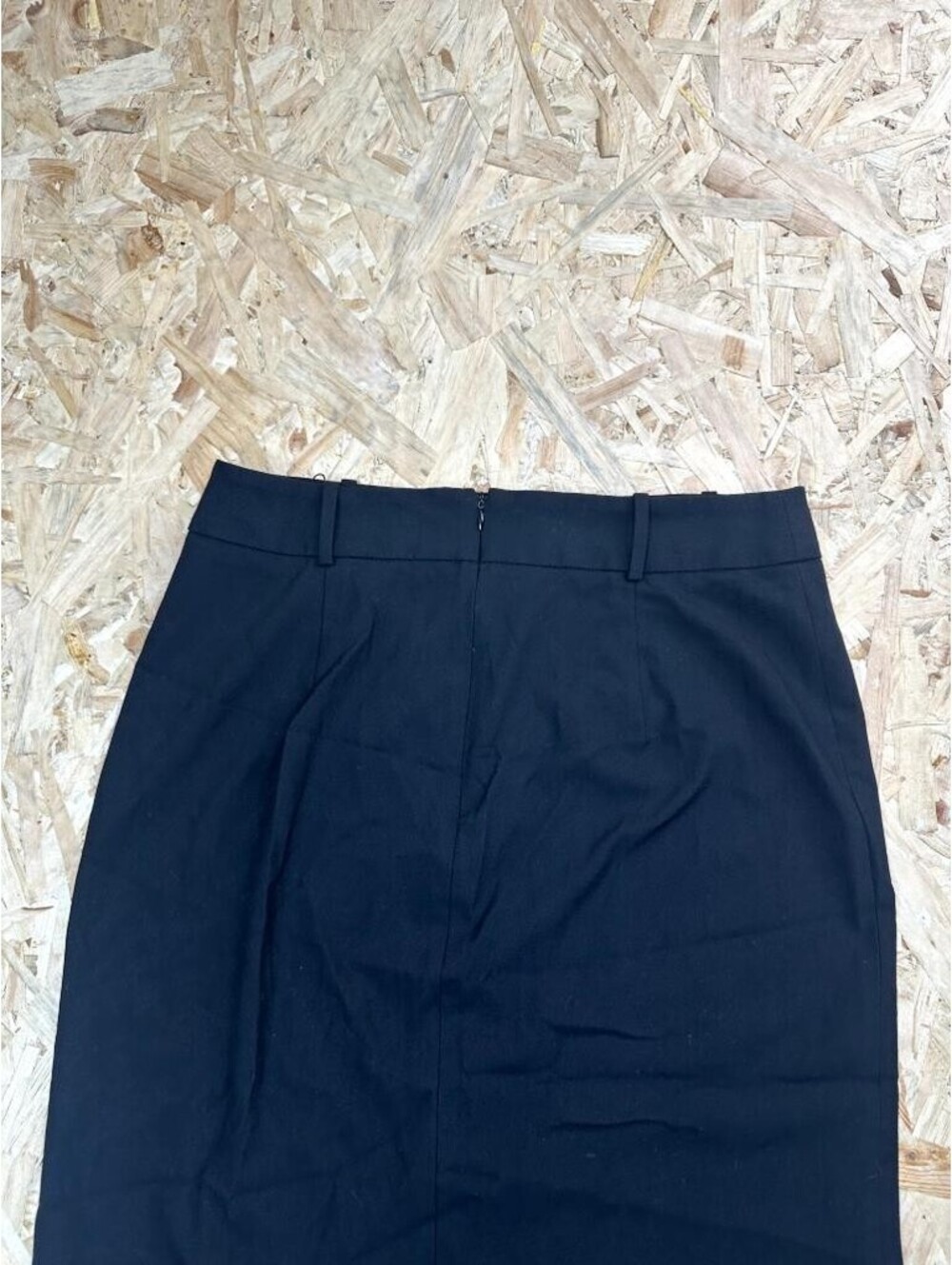 Zara Womens Black Pencil Skirt Size L High Waist Front Slit Midi Length - Picture 15 of 15